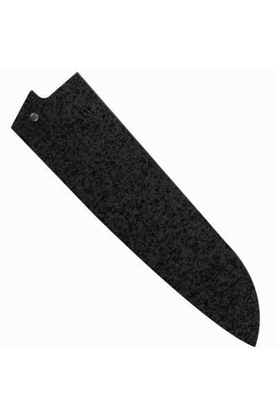 MCUSTA Suport tacamuri Saya, protectie pentru cutit Santoku 18 cm, lemn de ma...