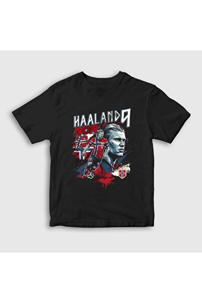 Presmono Unisex dečija crna majica sa imenima Nor Haaland i Erling 615573tt