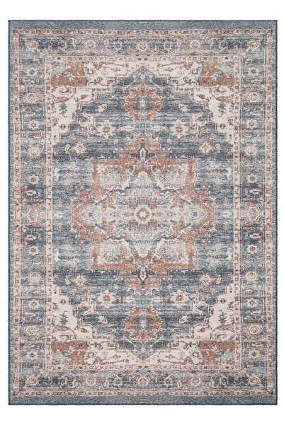 Akbel Halı Elista Vintage ELS 202 Navy Bej Vintage Bukle Dokuma Yumuşak Halı ...