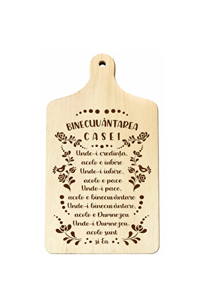 LimArt Plachetă decorativă din lemn, Binecuvântarea Casei, 31x13 cm, motiv fl...