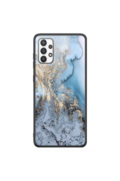 Other Samsung A32 4G Marble Gold Design Black Glossy Θήκη