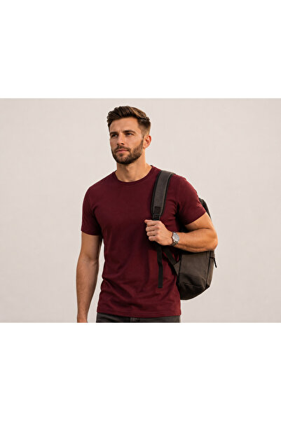 LePold Erkek %100 Pamuk Bisiklet Yaka Normal Kesim T-shirt