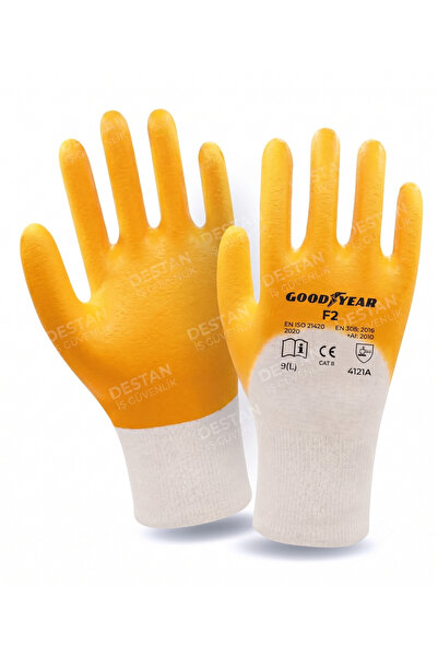 Goodyear F2 Nitril Kaplamalı İş Eldiveni - 12 Çift