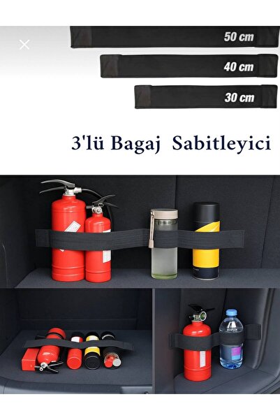 Next Craft Cırtlı Bagaj Bandı Sabitleyici 3 Adet Düzenleyici Bant Bagaj Lastiği Çantası Sabitleyici Organizer