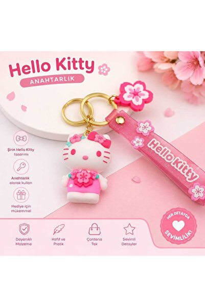 PeriMila Hello Kıtty Figürlü Silikon Anahtarlık Çanta Charmı Ve Süsü