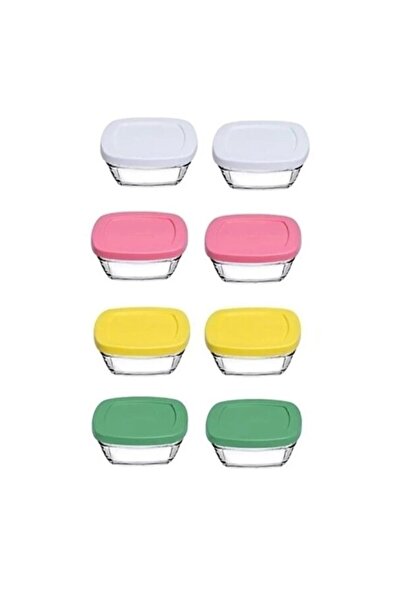 Empressco Glass Storage Container Set, with Lids, 8-Piece, 310Cc, Breakfast a...