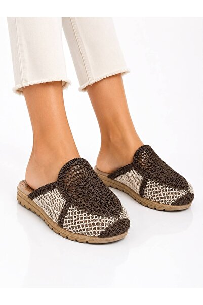 PAPUCUMUN DÜNYASI Women's Straw Knit Daily Travel Slippers Lightweight Comfor...