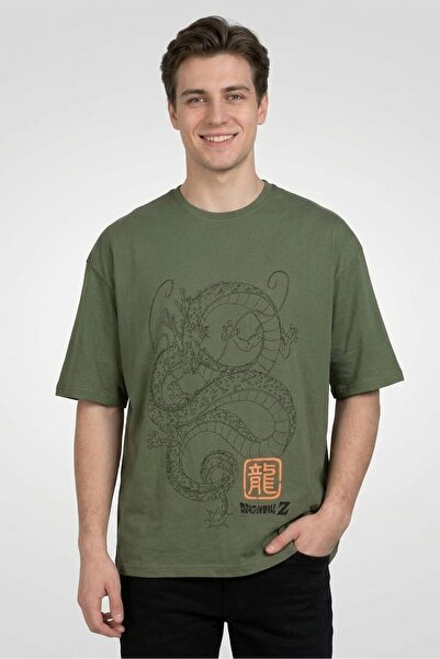 Dragon Ball Z Men Crew Neck Short Sleeve Graphic Print T-Shirt, Green