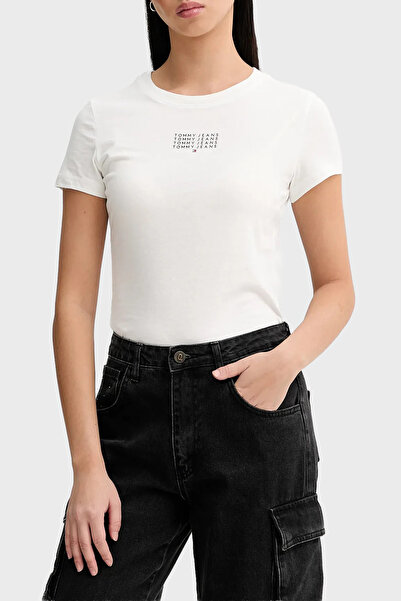 Tommy Jeans Logolu Pamuklu Bisiklet Yaka T Shirt T SHİRT DW0DW21841 YBL