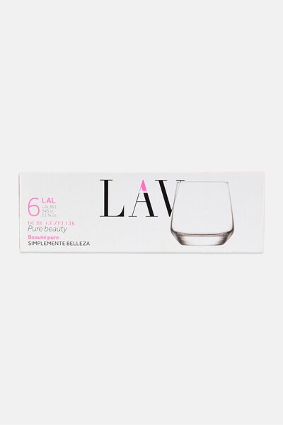 LAV 6 Pieces Whisky Lal Glass, Transparent