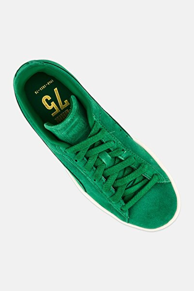 Puma حذاء خارجي كلاسيكي للأولاد من الجلد المدبوغ 75 برباط، أخضر اللون