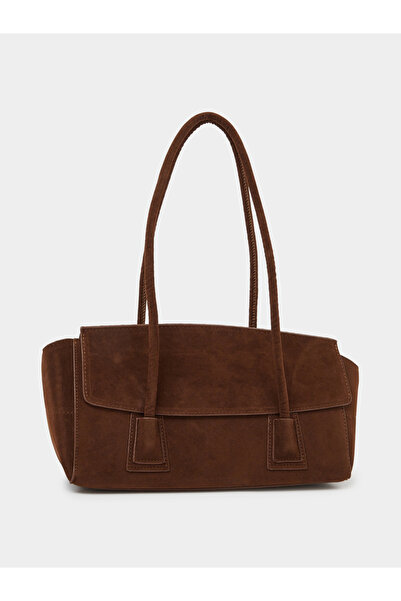 Styli Brown Flap Over Elongated Shoulder Bag