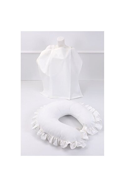 Empressco Comfortable Breastfeeding Pillow and Bib Set, Cotton Fabric, Cream ...
