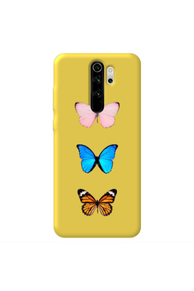 Other Xiaomi Redmi Note 8 Pro Triple Butterfly Yellow Colored Silicone TPU Θήκη