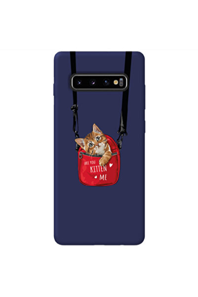 Other Samsung S10 Are you kitten Dark blue Colored Silicone TPU Θήκη