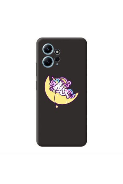 Other Xiaomi Redmi Note 12 4G Sleeping horse Black Colored Silicone TPU Θήκη