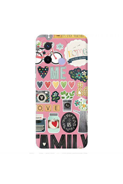Other Xiaomi Redmi 12C Family love home Pink Colored Silicone TPU Θήκη