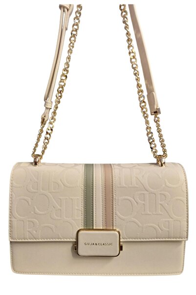 Guja C3029 Women's Imported Premium Monogram Patterned Chain Strap Shoulder Bag
