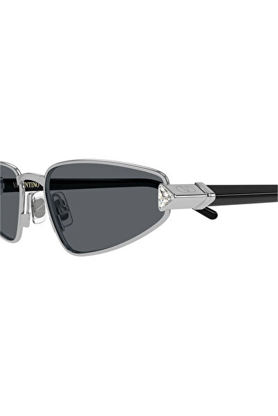 Valentino VG0035S 001 Silver Black Narrow Cat-Eye Gunes Gozlugu