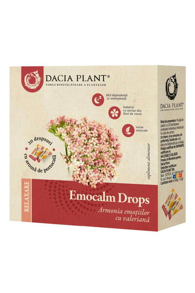 Dacia Plant Emocalm - Dropsuri cu Lavanda, Roinita si Ulei Esential de Portoc...