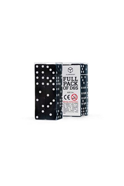 Q WORKSHOP Dice Set Full Pack D6 Black (20)