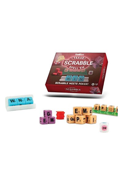 FanRoll Joc de societate Scrabble Texas cu zaruri - Licențiat Hasbro