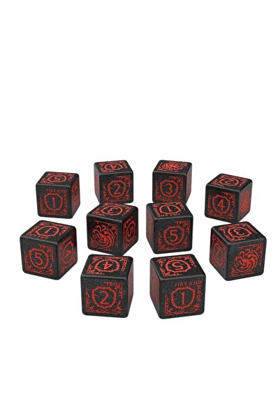 Q WORKSHOP Set de 10 zaruri Targaryen, Q Workshop, multicolor