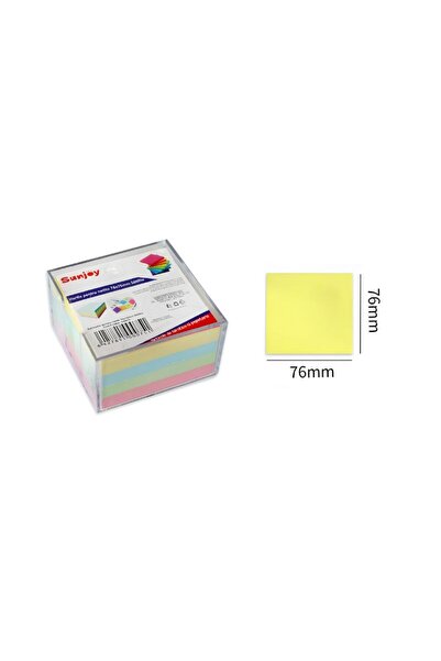 idei Fluorescent Square Sticky Notes Top Bottom Set 500 Sheets in Transparent...