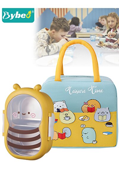 BYBEO Stainless Steel Kids Bento Box with Lunch Bag, Insulated Lunch Boxs to ...