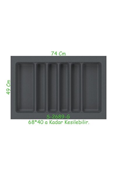 Empressco Plastic Drawer Organizer, Multi-Compartment and Adjustable, Gray Color