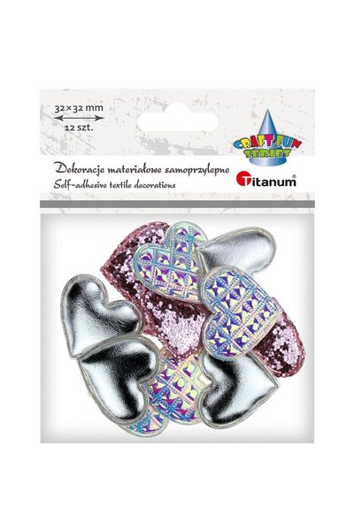 OEM Aplicații decorative autoadezive din PU, în formă de inimi, 32x29mm, 12 b...