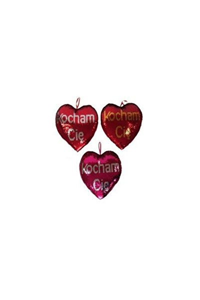 OEM Inima decorativa / perna cu paiete Sun-Day Kocham Cie, cu text, 30 cm, mu...