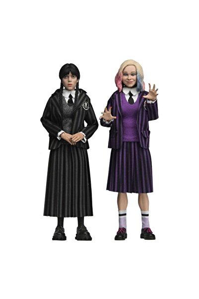 OEM Set figurine de actiune NECA Wednesday Addams si Enid, complet articulabi...