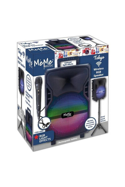 OEM MeMe Boxa karaoke wireless cu stativ și microfon LED