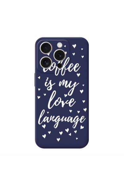 Other Apple iPhone 15 Pro Coffe is my love language Dark blue Colored Silicon...