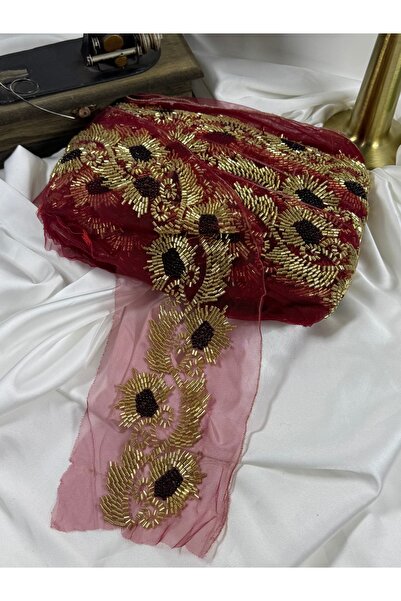 jasmina store Elegantna čipkasta traka od tila sa vezom od perli (1 metar)