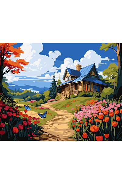 ideyka Set pictura pe numere Poveste de primavara, panza 40x50 cm, set acrili...