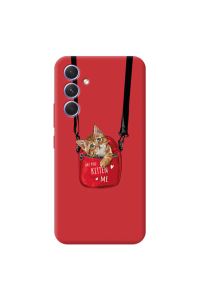 Other Samsung A54 Are you kitten Red Colored Silicone TPU Θήκη
