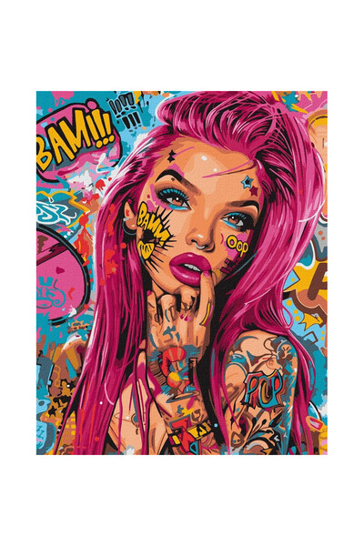 ideyka Set pictura pe numere Plama kolorow, 40x50 cm, set cu vopsele acrilice...