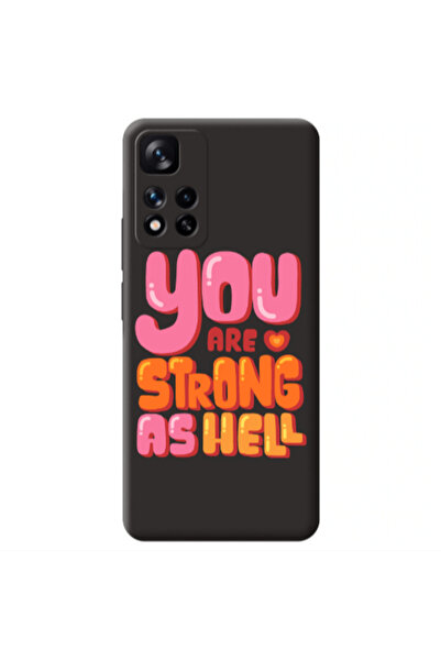 Other Xiaomi Redmi Note 11 Pro 5G You are Love Strong Black Colored Silicone ...
