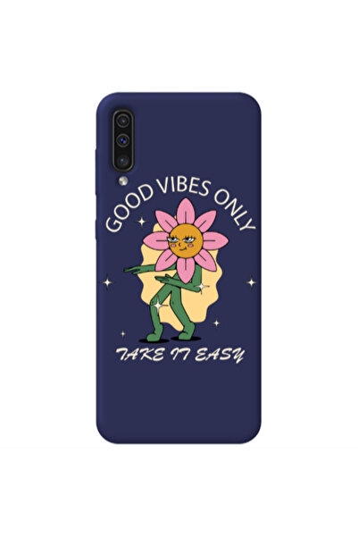 Other Samsung A70 Good Vibes Only Dark blue Colored Silicone TPU Θήκη