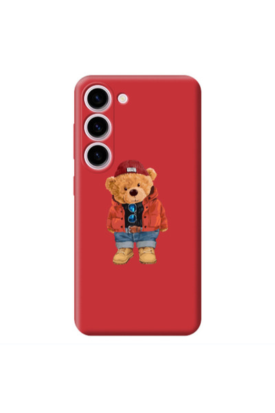Other Samsung S23 Plus Bear in a hat Red Colored Silicone TPU Θήκη