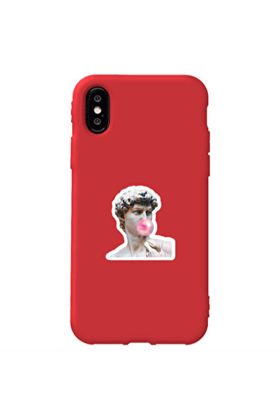 Other Apple iPhone Xs Bubble Red Colored Silicone TPU Θήκη