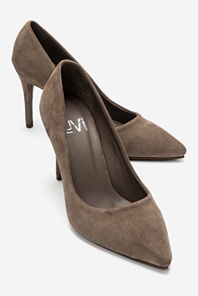 LuviShoes Moriel Mink Suede Genuine Leather Women's Heeled Shoes