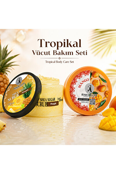 OTTORIA Tropical Care Set Shea Sugar Pineapple Scrub and Mango Body Butter | ...