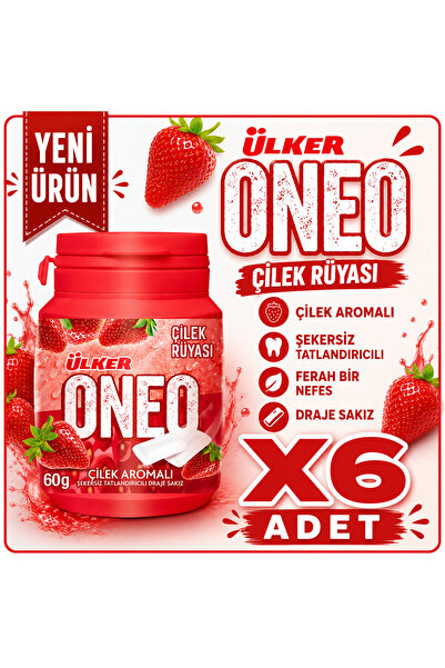 Ülker Oneo Çilek Aromalı Draje Sakız (60 g) x6 adet