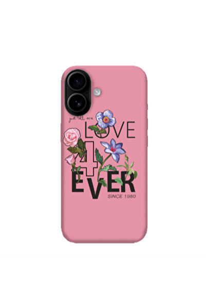 Other Apple Iphone 16 plus Love for ever Pink Colored Silicone TPU Θήκη