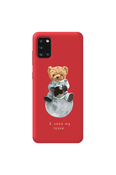 Other Samsung A41 Bear in space Red Colored Silicone TPU Θήκη
