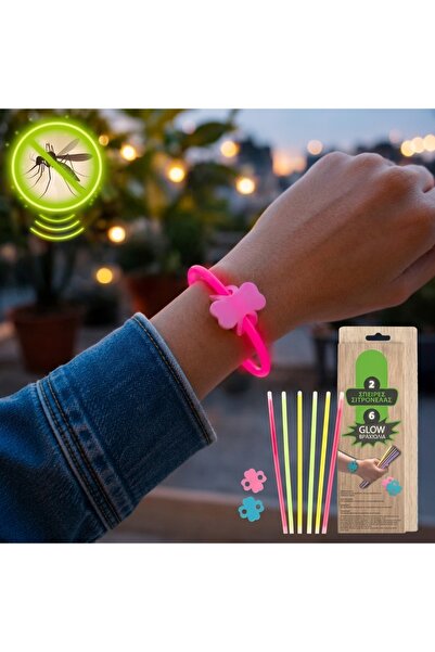 Z Store Brățări luminoase anti-țânțari cu ulei esențial de citronella (Galben...