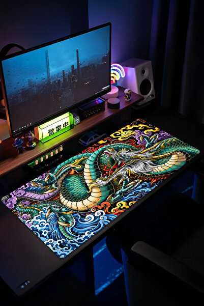 urzuva Ember Dragon 70x30 3mm Gaming Oyuncu Mouse Pad Kaymaz Taban Büyük Klavye Fare Altlığı Mousepad
